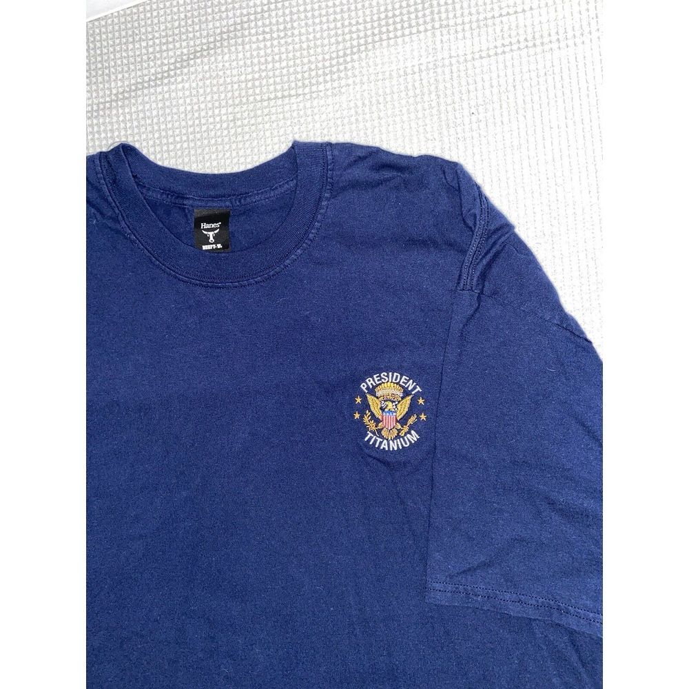President Titanium Veteran Owned Manufacturer Mens T-Shirt Navy Crewneck‎ 3XL